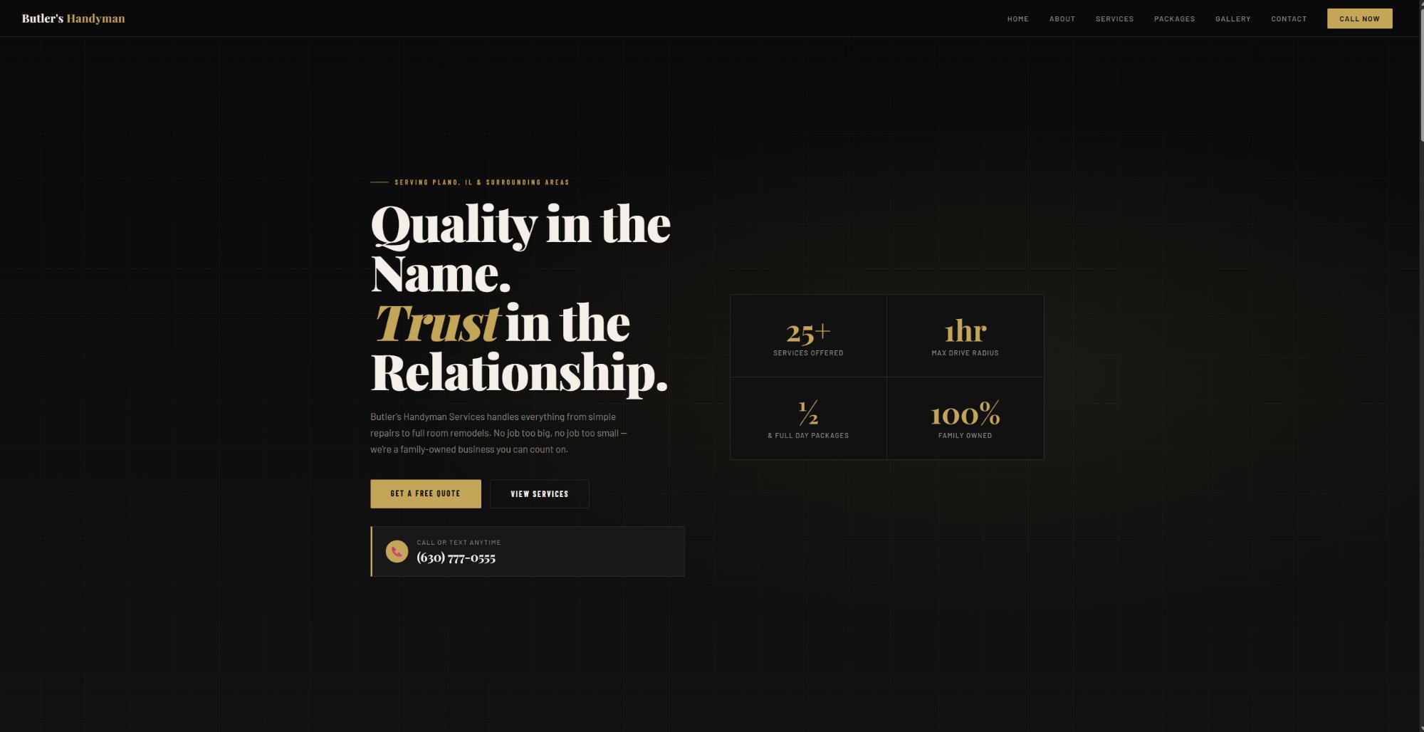 Butler's Handyman Services website built by Griohh Digital Solutions - web design Chicago